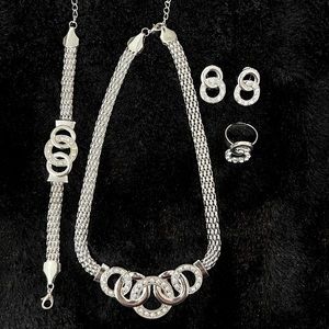 4 Piece Necklace Earrngs Bracelet and Ring